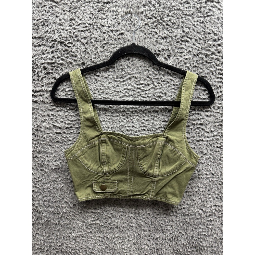 LPA Nia Crop Top Corset in Olive Green Size XS‎